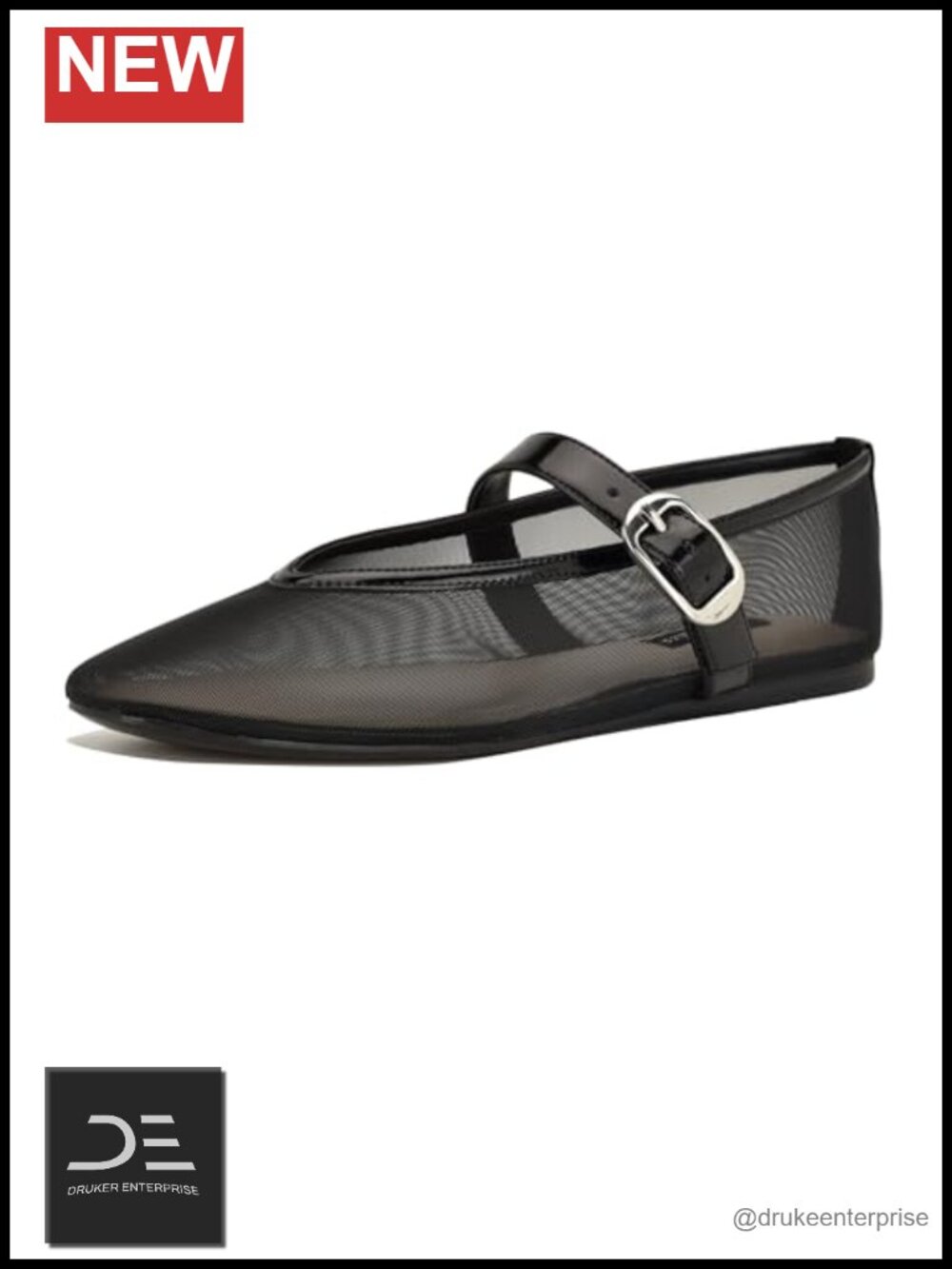 Nine West Vancee Women's Mary Jane Flats Square Toe Faux Patent Leather